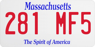 MA license plate 281MF5