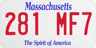 MA license plate 281MF7