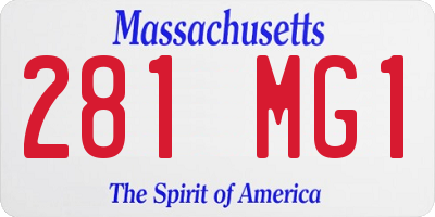 MA license plate 281MG1