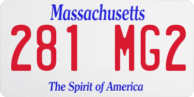 MA license plate 281MG2