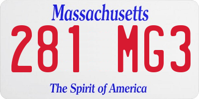 MA license plate 281MG3