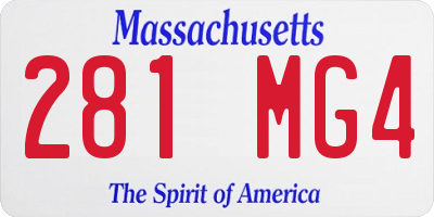 MA license plate 281MG4