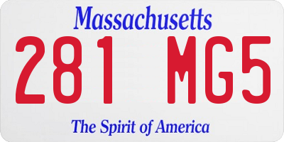MA license plate 281MG5
