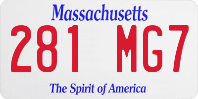 MA license plate 281MG7