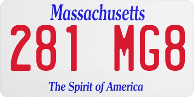 MA license plate 281MG8