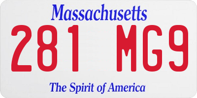 MA license plate 281MG9