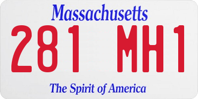 MA license plate 281MH1