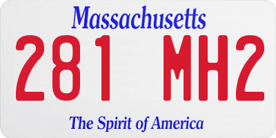 MA license plate 281MH2