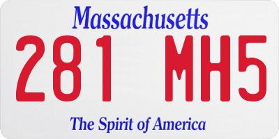 MA license plate 281MH5