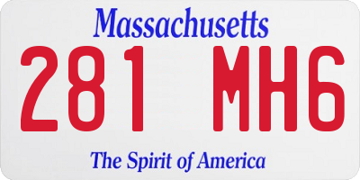 MA license plate 281MH6