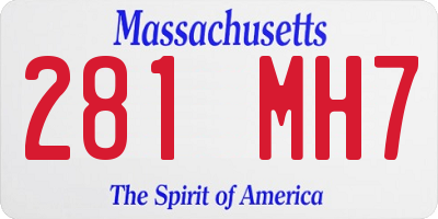 MA license plate 281MH7