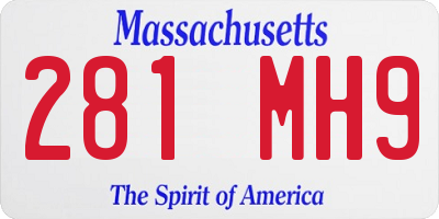 MA license plate 281MH9