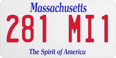 MA license plate 281MI1