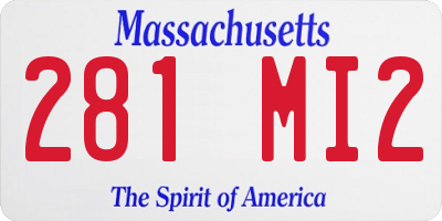 MA license plate 281MI2