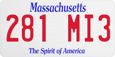 MA license plate 281MI3