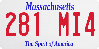 MA license plate 281MI4