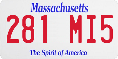 MA license plate 281MI5