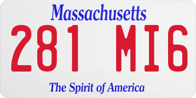MA license plate 281MI6
