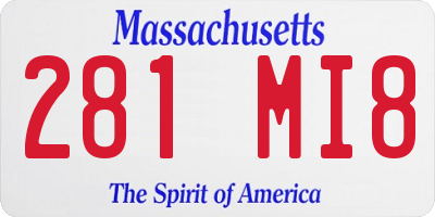 MA license plate 281MI8