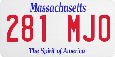 MA license plate 281MJ0