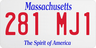 MA license plate 281MJ1
