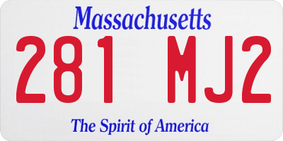 MA license plate 281MJ2