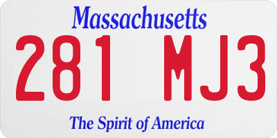 MA license plate 281MJ3