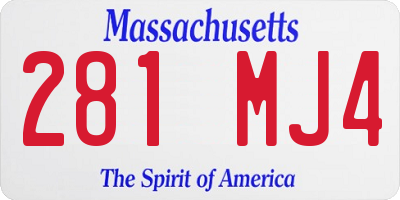 MA license plate 281MJ4