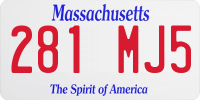 MA license plate 281MJ5