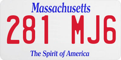 MA license plate 281MJ6