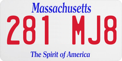MA license plate 281MJ8