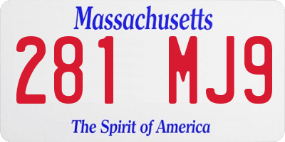 MA license plate 281MJ9