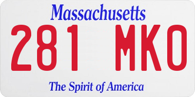 MA license plate 281MK0