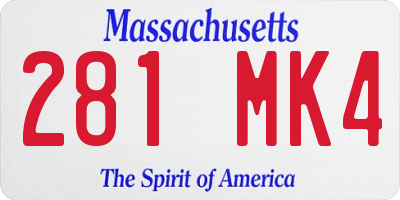 MA license plate 281MK4