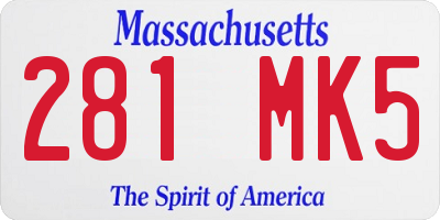 MA license plate 281MK5