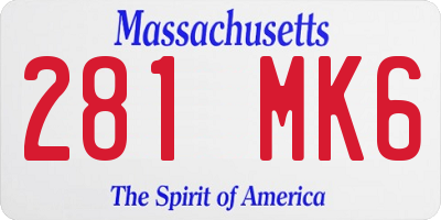 MA license plate 281MK6