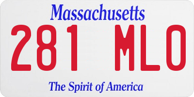 MA license plate 281ML0