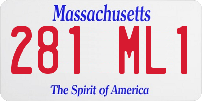 MA license plate 281ML1
