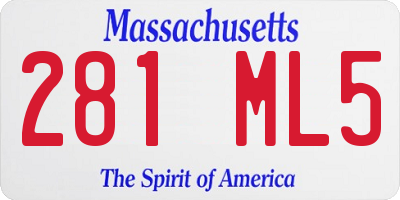 MA license plate 281ML5