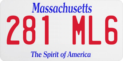 MA license plate 281ML6
