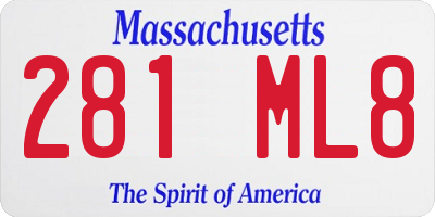 MA license plate 281ML8