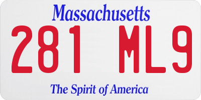 MA license plate 281ML9
