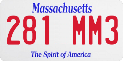 MA license plate 281MM3