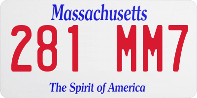 MA license plate 281MM7
