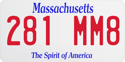 MA license plate 281MM8