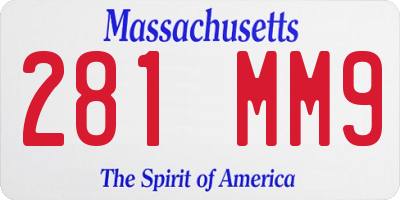 MA license plate 281MM9