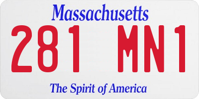 MA license plate 281MN1