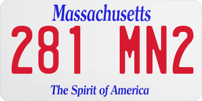 MA license plate 281MN2