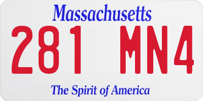 MA license plate 281MN4