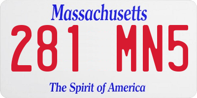 MA license plate 281MN5